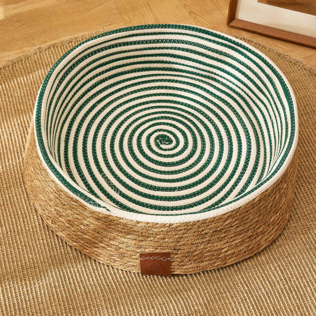 Cat Bed Hand Woven Rattan Circular Nest Scratcher
