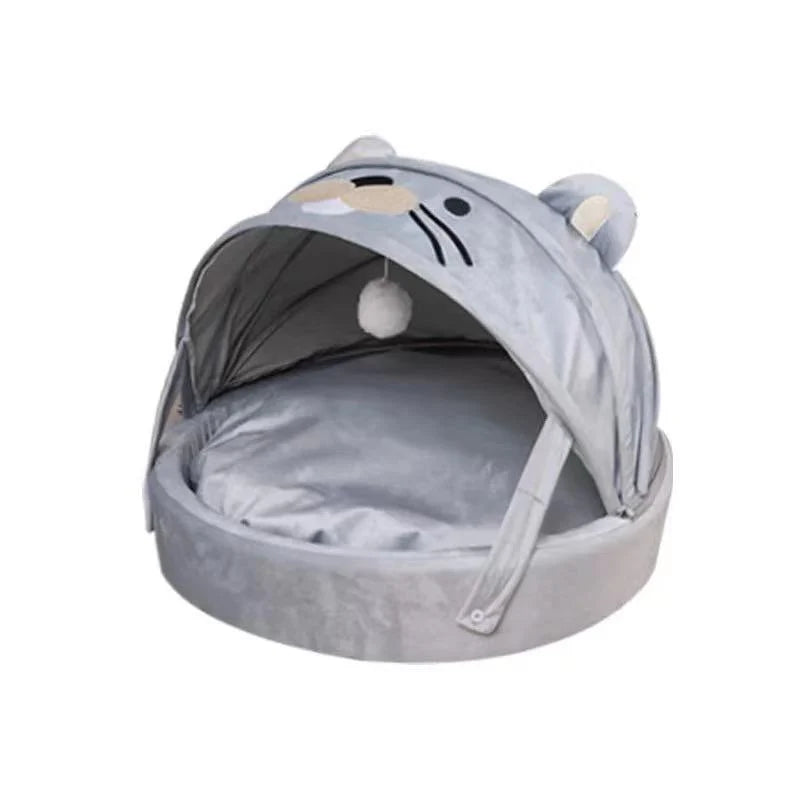 Cat Bed Plush Rainbow Removable Cushion