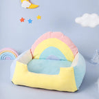 Cat Bed Plush Rainbow Removable Cushion