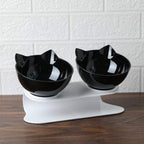 Cat Bowl Elevated 15° Tilt Dual Bowls Anti-Slip Base