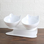 Cat Bowl Elevated 15° Tilt Dual Bowls Anti-Slip Base