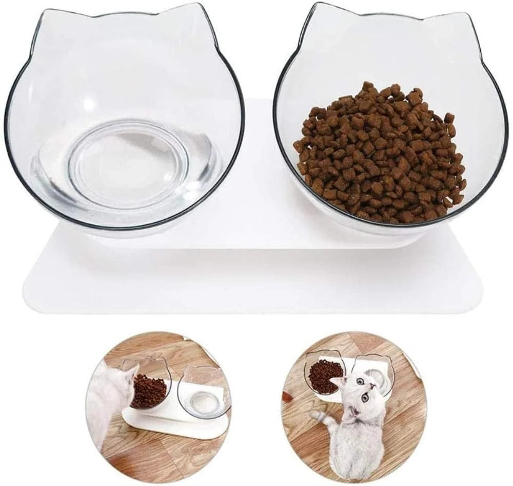 Cat Bowl Orthopedic 15° Tilt Detachable Double Bowls