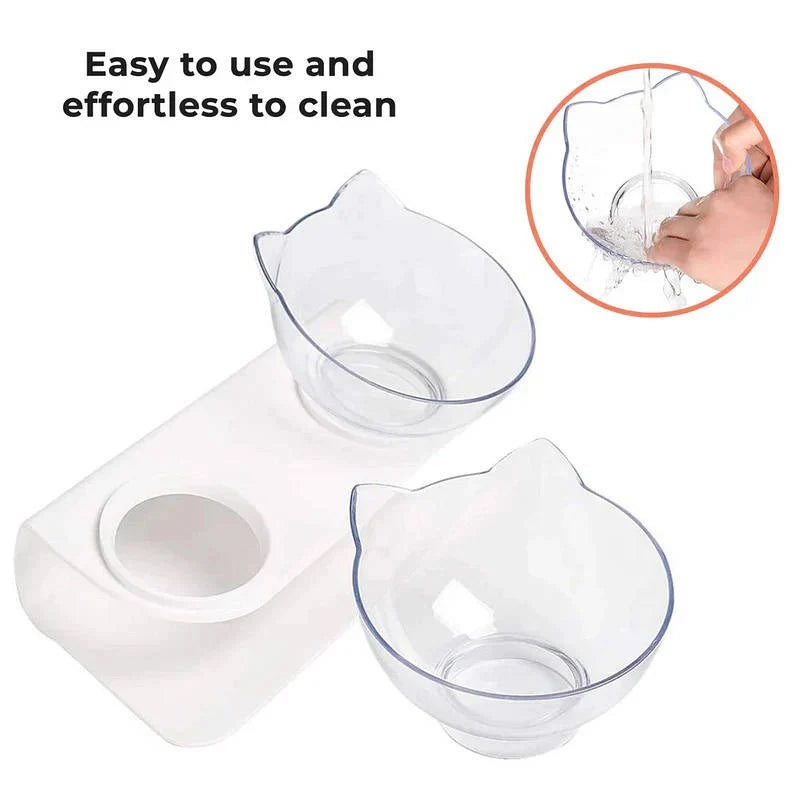 Cat Bowl Orthopedic 15° Tilt Detachable Double Bowls