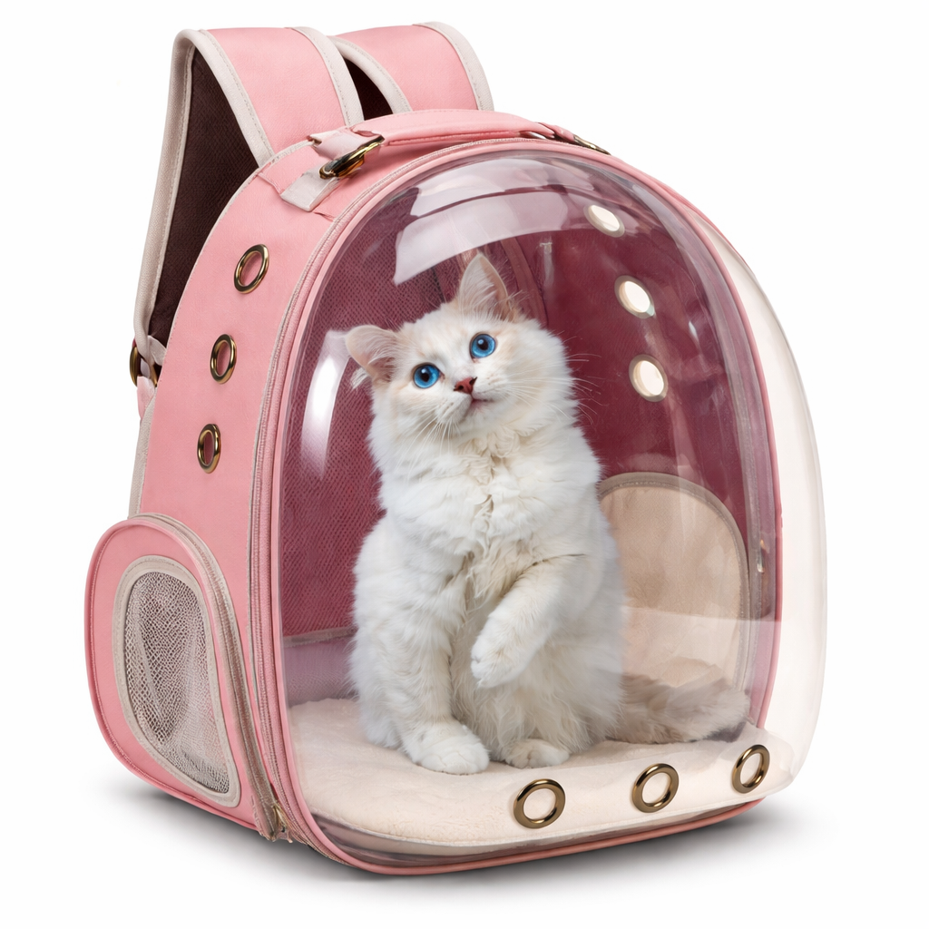 Cat Carrier Backpack Ventilated Mesh Padded Straps Durable Polyester