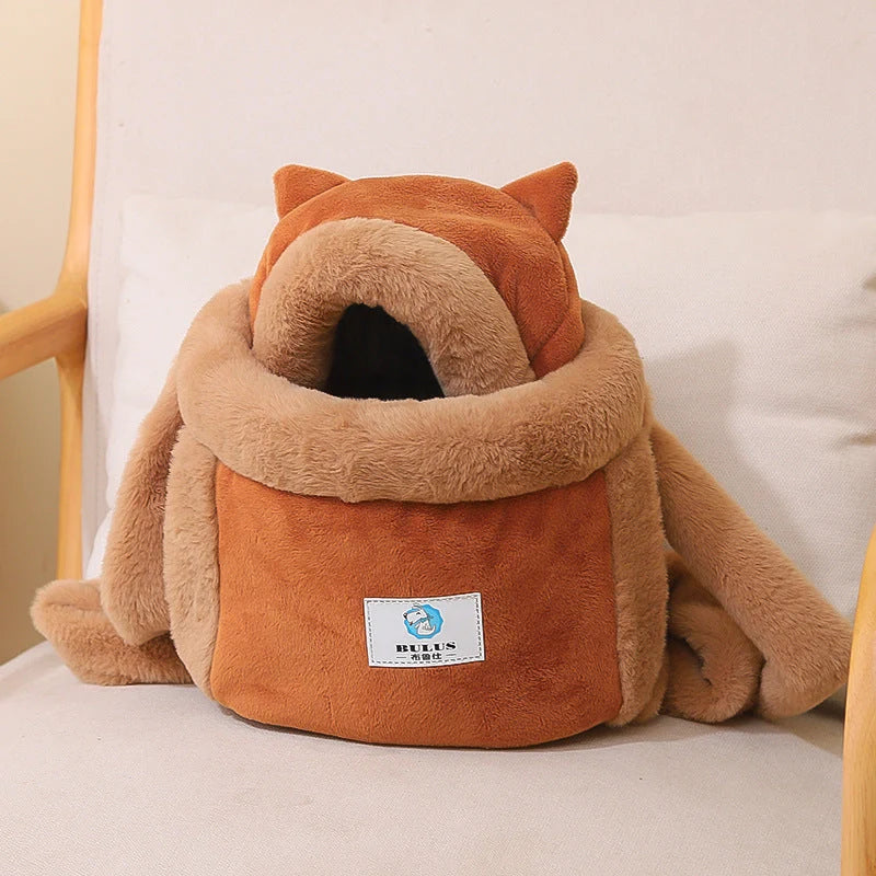 Cat Carrier Bag Soft Velvet Spacious Interior Adjustable Straps