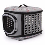 Cat Carrier Foldable Hard Top Padded Mat & Mesh