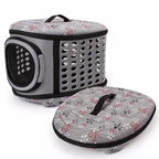 Cat Carrier Foldable Hard Top Padded Mat & Mesh