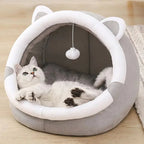 Cat Cave Bed Plush Semi-Enclosed Machine Washable Reversible Cushion
