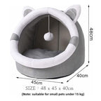 Cat Cave Bed Plush Semi-Enclosed Machine Washable Reversible Cushion