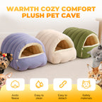 Cat Cave Bed Plush Supportive Adjustable Half-Dome