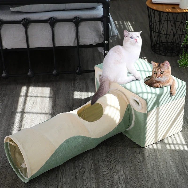 Cat Cave Litter Box Space-Saving Plush Velvet Easy-Clean