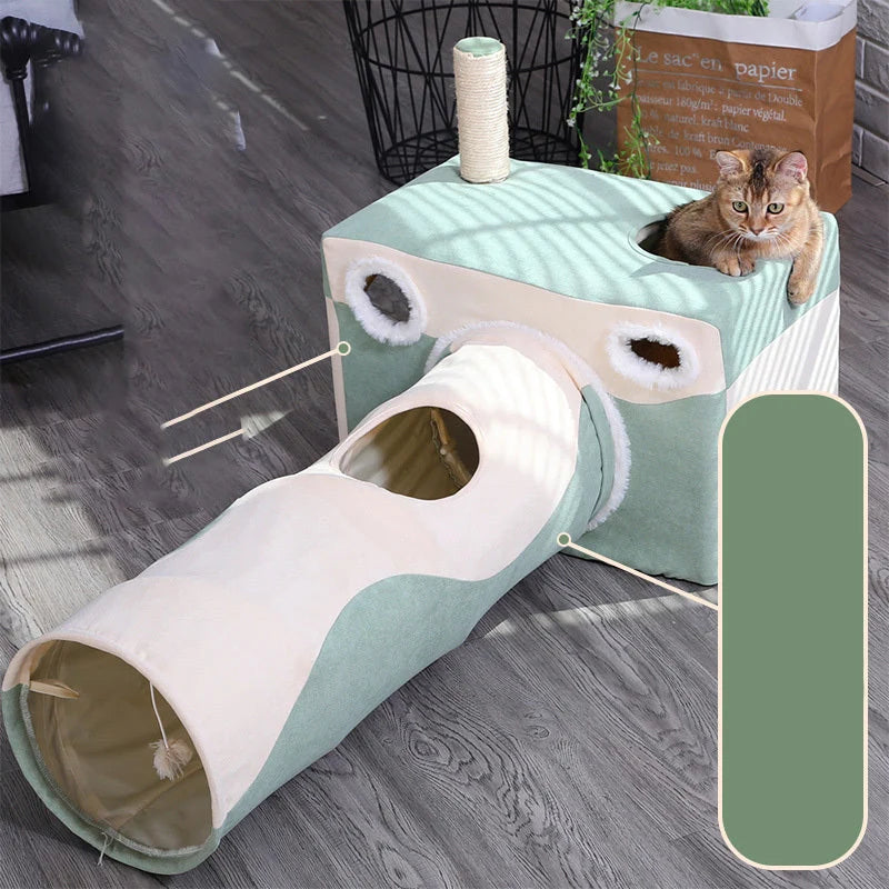 Cat Cave Litter Box Space-Saving Plush Velvet Easy-Clean