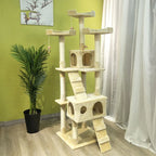 Cat Climbing Frame Multi-Layer Plush Platforms Jute Scratching Posts