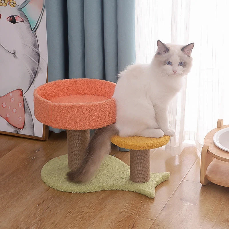 Cat Climbing Frame Multi Level Plush & Solid Wood