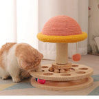 Cat Climbing Frame Solid Wood Turntable & Sisal Scratcher