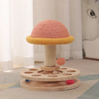 Cat Climbing Frame Solid Wood Turntable & Sisal Scratcher