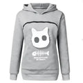 Cat Cuddle Hoodie Breathable Fleece Spacious Pouch Machine Washable