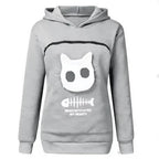 Cat Cuddle Hoodie Breathable Fleece Spacious Pouch Machine Washable