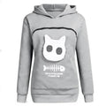Cat Cuddle Hoodie Built-In Pouch Soft Breathable Fleece