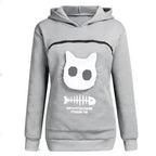 Cat Cuddle Hoodie Built-In Pouch Soft Breathable Fleece