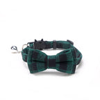 Cat & Dog Collar Cotton Check Pattern Adjustable