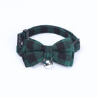 Cat & Dog Collar Cotton Check Pattern Adjustable