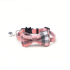 Cat & Dog Collar Cotton Check Pattern Adjustable