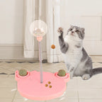 Cat Feeder Slow-Feed Leaky-Ball Suction-Cup Base