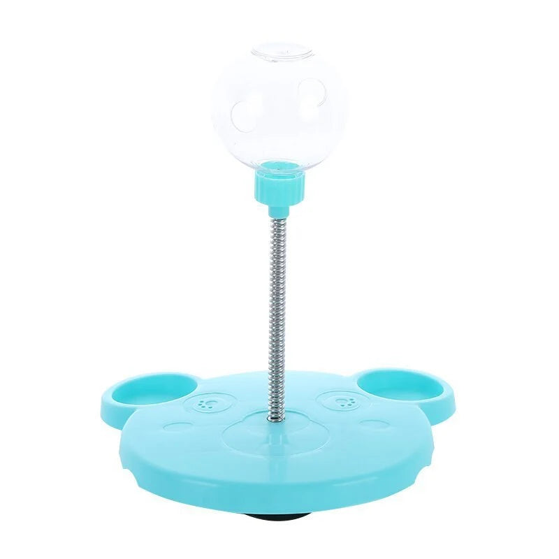 Cat Feeder Slow-Feed Leaky-Ball Suction-Cup Base
