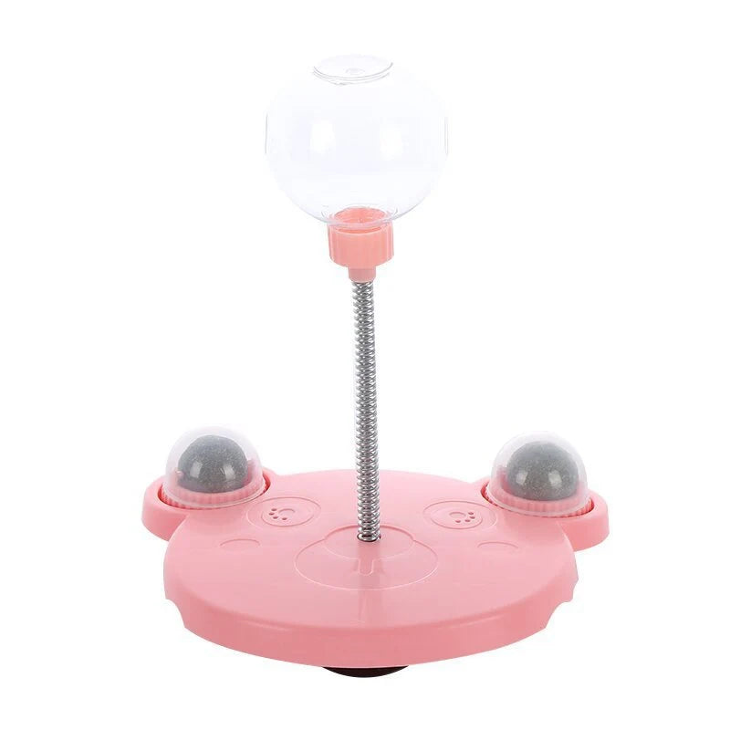 Cat Feeder Slow-Feed Leaky-Ball Suction-Cup Base