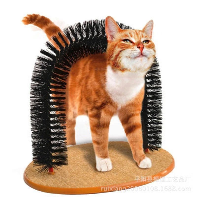 Cat Grooming Brush Gentle Bristles & Scratching Pad