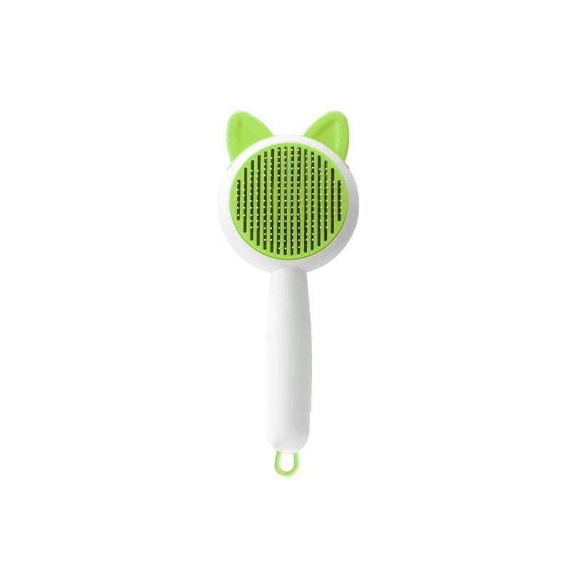 Cat Grooming Comb One-Click Cleaning Stainless Steel Teeth