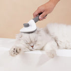 Cat Grooming Comb Stainless Steel Needles Non-Slip Handle