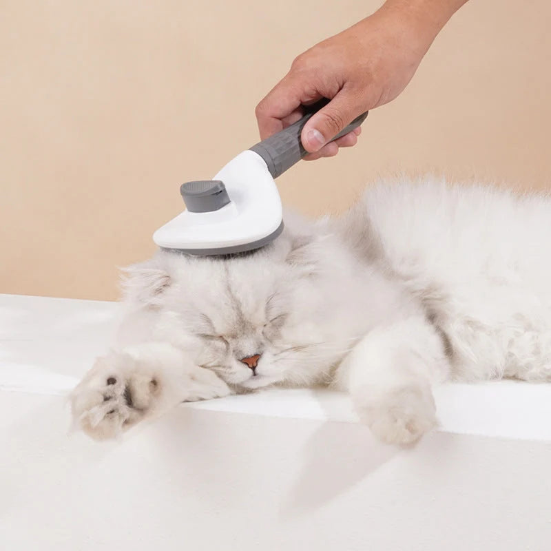 Cat Grooming Comb Stainless Steel Needles Non-Slip Handle