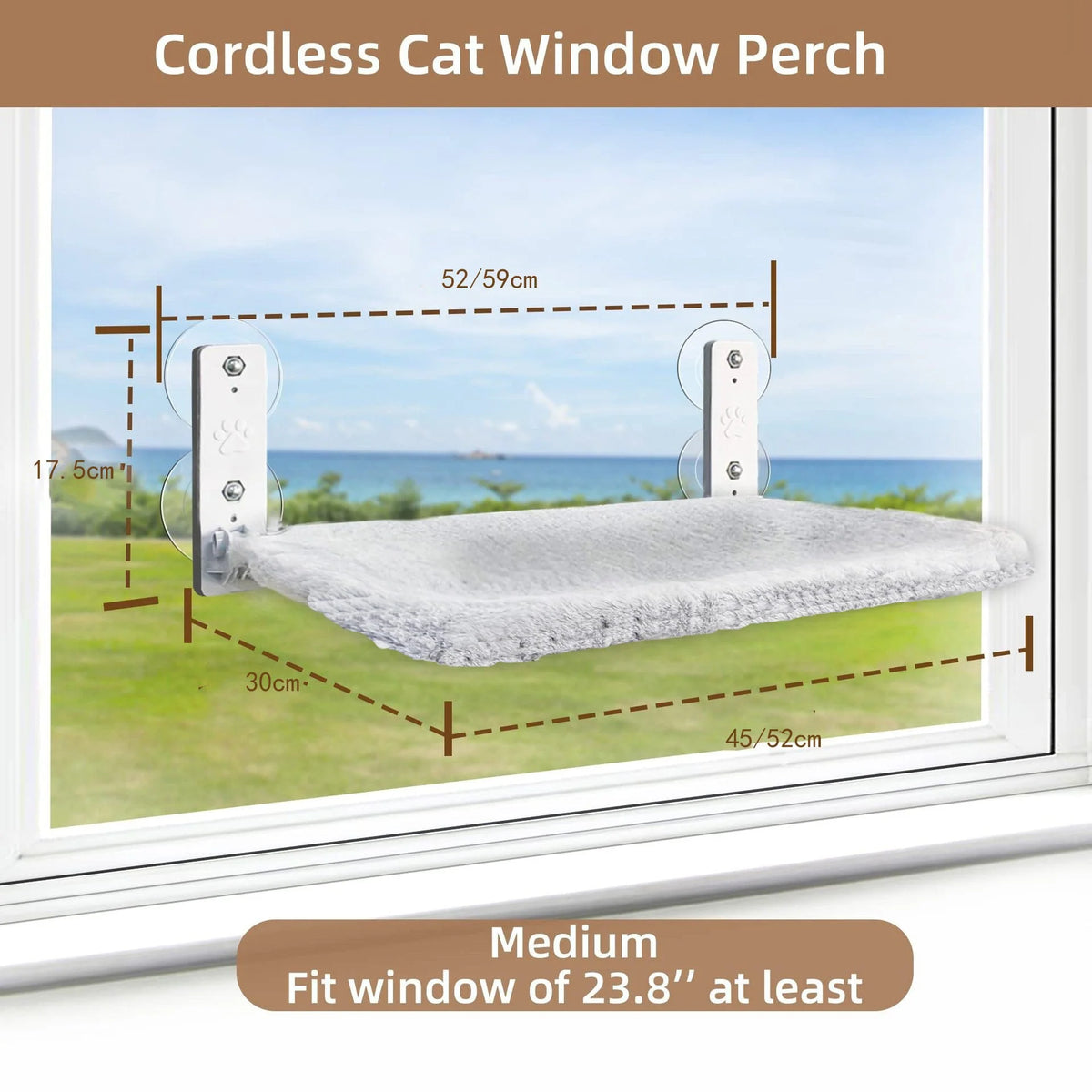 Cat Hammock Foldable Cordless Plush Stainless Steel Frame