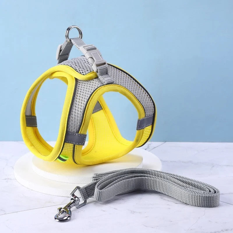 Cat Harness & Leash Set Escape-Proof Vest Soft Lightweight Polyester