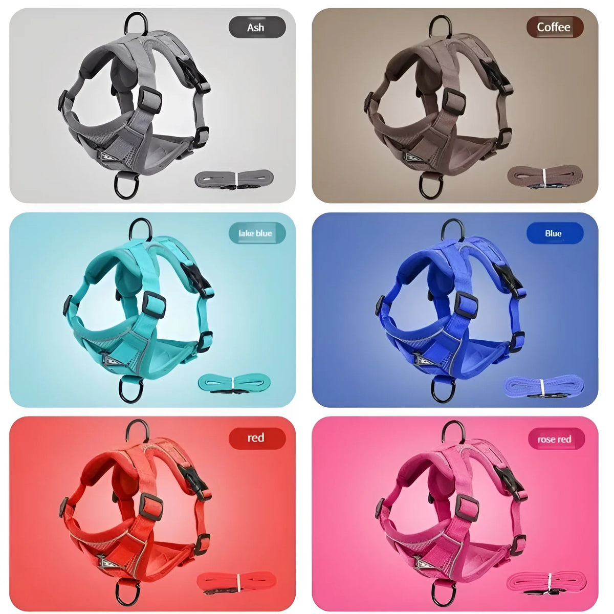 Cat Harness & Leash Set Reflective Breathable Mesh Quick-Release