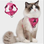 Cat Harness & Leash Set Reflective Breathable Mesh Quick-Release