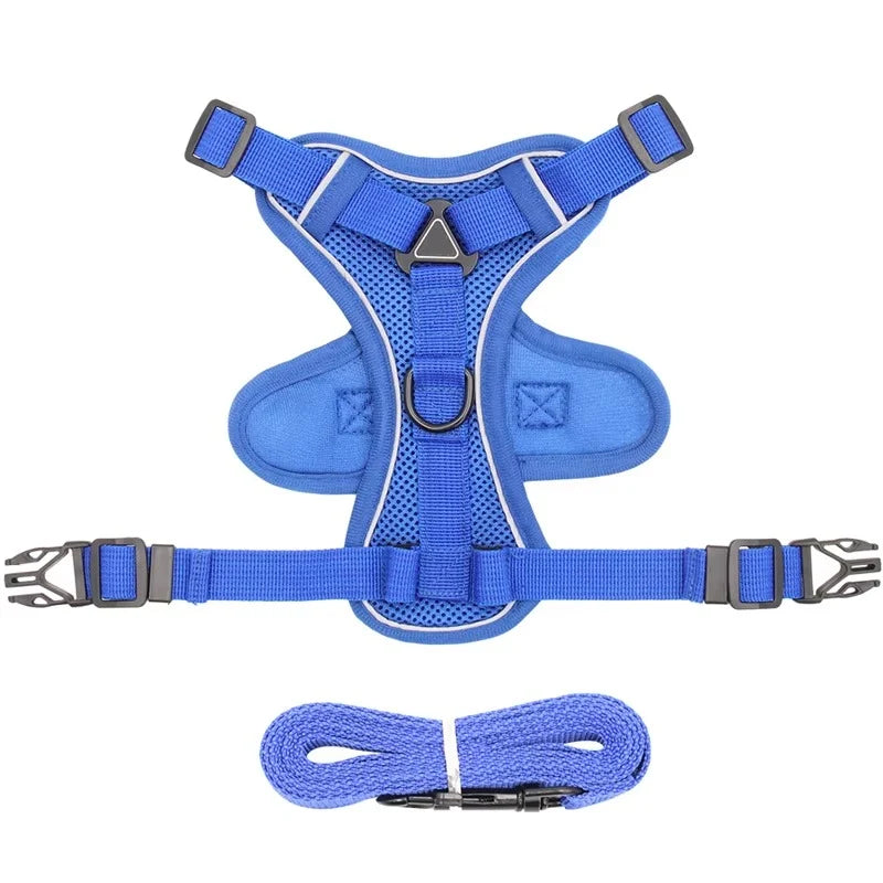 Cat Harness & Leash Set Reflective Breathable Mesh Quick-Release