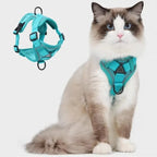 Cat Harness & Leash Set Reflective Breathable Mesh Quick-Release