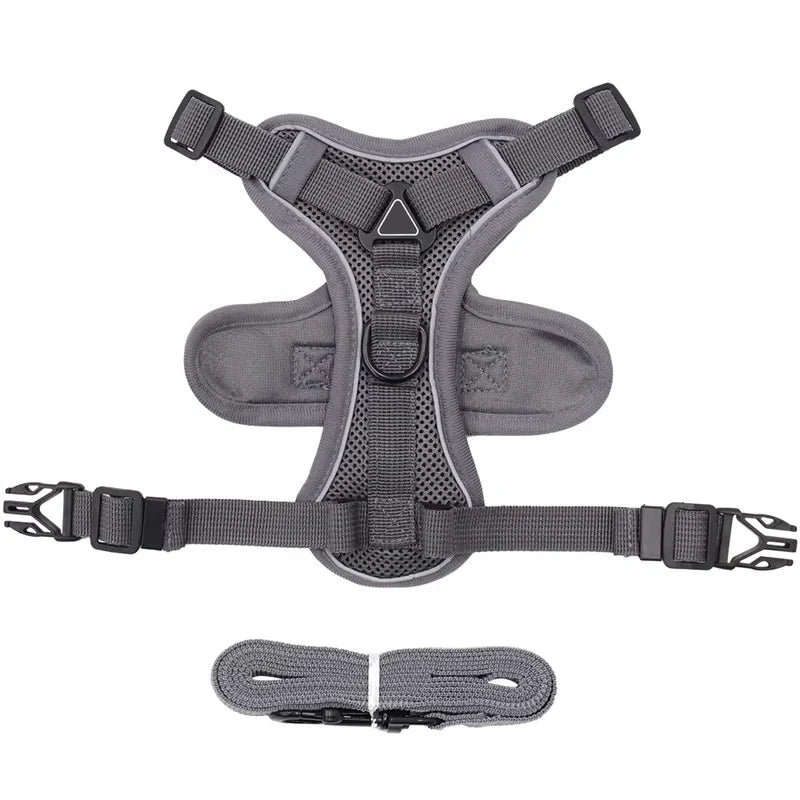 Cat Harness & Leash Set Reflective Breathable Mesh Quick-Release