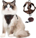 Cat Harness & Leash Set Reflective Breathable Mesh Quick-Release