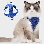 Cat Harness & Leash Set Reflective Breathable Mesh Quick-Release