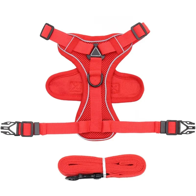 Cat Harness & Leash Set Reflective Breathable Mesh Quick-Release
