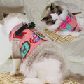 Cat Harness Rope Leash Soft Fabric & Metal Buckle