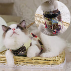 Cat Harness Rope Leash Soft Fabric & Metal Buckle