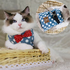 Cat Harness Rope Leash Soft Fabric & Metal Buckle