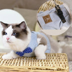 Cat Harness Rope Leash Soft Fabric & Metal Buckle