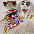 Cat Harness Rope Leash Soft Fabric & Metal Buckle