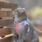 Cat Harness Vest Suede Escape-Proof Adjustable With Leash